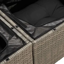 vidaXL 7-delige Loungeset met kussens poly rattan grijs