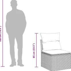 vidaXL 7-delige Loungeset met kussens poly rattan grijs
