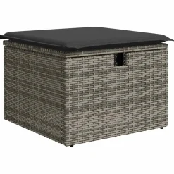 vidaXL 7-delige Loungeset met kussens poly rattan grijs