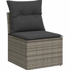 vidaXL 7-delige Loungeset met kussens poly rattan grijs