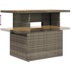 vidaXL 7-delige Loungeset met kussens poly rattan grijs