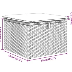 vidaXL 7-delige Loungeset met kussens poly rattan grijs