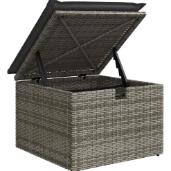 vidaXL 7-delige Loungeset met kussens poly rattan grijs