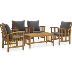 vidaXL 7-delige Loungeset met kussens poly rattan zwart