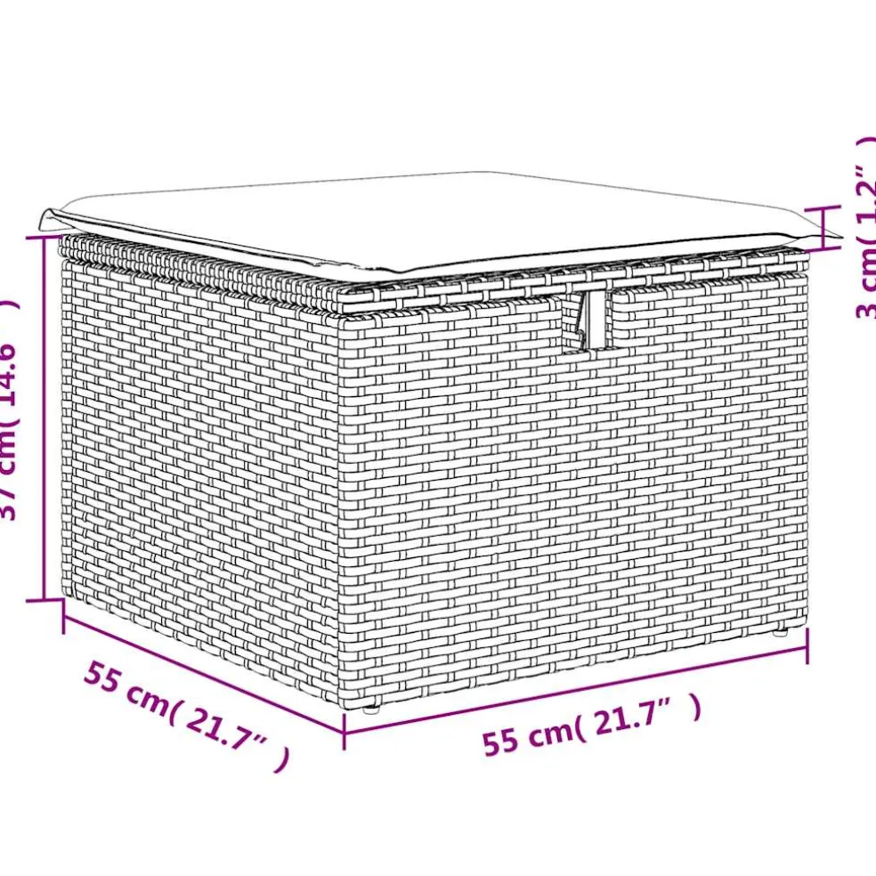 vidaXL 7-delige Loungeset met kussens poly rattan zwart