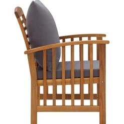 vidaXL 5-delige Loungeset met kussens massief acaciahout