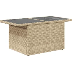 vidaXL 9-delige Loungeset met kussens poly rattan beige
