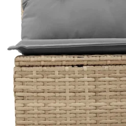 vidaXL 4-delige Loungeset met kussens poly rattan bruin