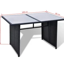 vidaXL 10-delige Loungeset met kussens poly rattan zwart