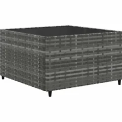 vidaXL 6-delige Loungeset met kussens poly rattan grijs