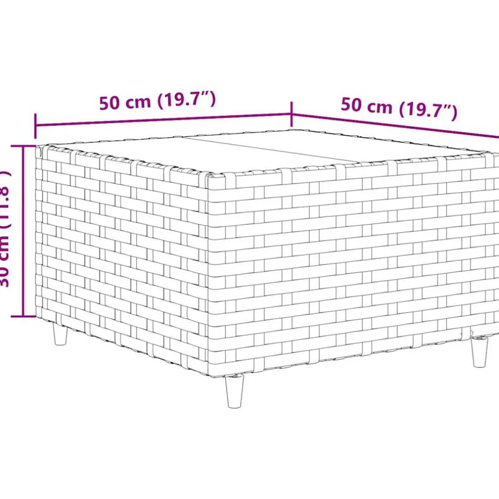 vidaXL 6-delige Loungeset met kussens poly rattan grijs