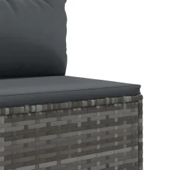 vidaXL 6-delige Loungeset met kussens poly rattan grijs