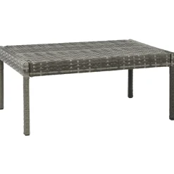 vidaXL 3-delige Loungeset met kussens poly rattan grijs