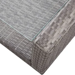 vidaXL 4-delige Loungeset met kussens poly rattan grijs