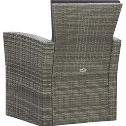 vidaXL 4-delige Loungeset met kussens poly rattan grijs