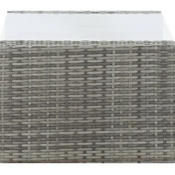 vidaXL 4-delige Loungeset met kussens poly rattan grijs