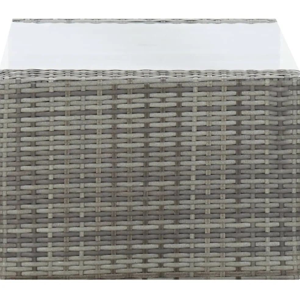 vidaXL 4-delige Loungeset met kussens poly rattan grijs