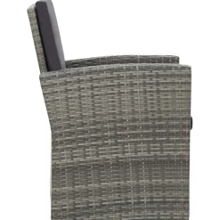 vidaXL 4-delige Loungeset met kussens poly rattan grijs