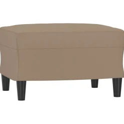 vidaXL 3-delige Loungeset met kussens kunstleer cappuccino
