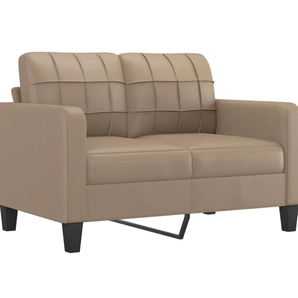 vidaXL 3-delige Loungeset met kussens kunstleer cappuccino