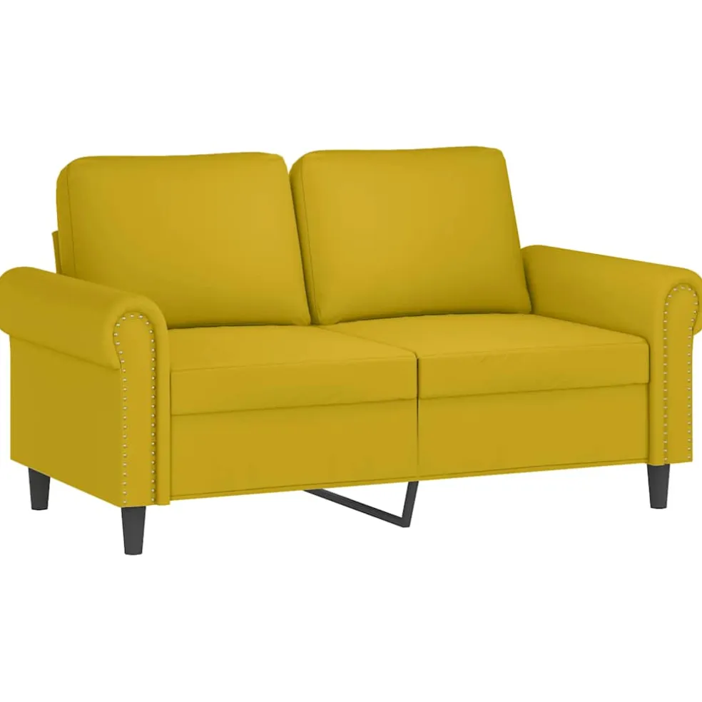 vidaXL 3-delige Loungeset met kussens fluweel geel