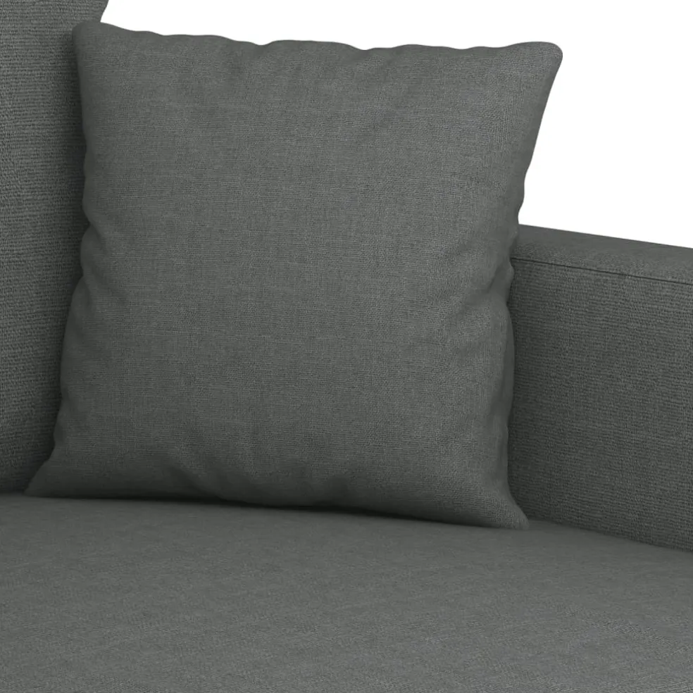 vidaXL 4-delige Loungeset met kussens stof donkergrijs