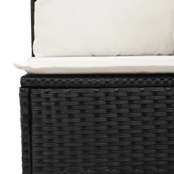 vidaXL 6-delige Loungeset met kussens poly rattan zwart