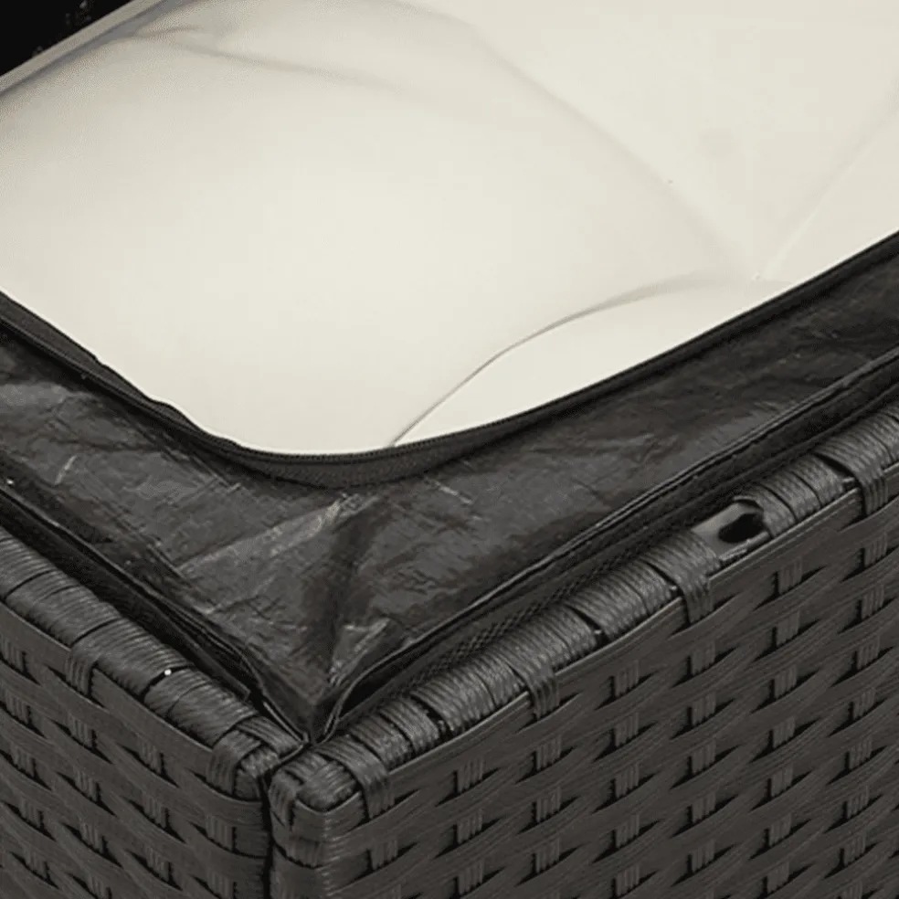 vidaXL 6-delige Loungeset met kussens poly rattan zwart