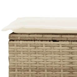 vidaXL 3-delige Loungeset met kussens poly rattan beige