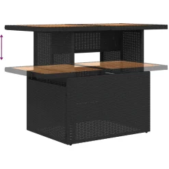 vidaXL 6-delige Loungeset met kussens poly rattan zwart