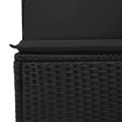 vidaXL 6-delige Loungeset met kussens poly rattan zwart