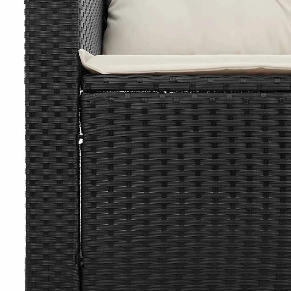 vidaXL 6-delige Loungeset met kussens poly rattan zwart
