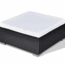 vidaXL 6-delige Loungeset met kussens poly rattan zwart