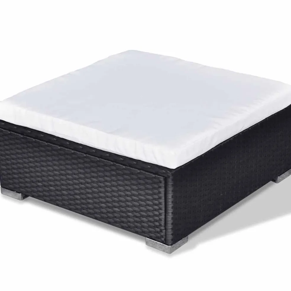 vidaXL 6-delige Loungeset met kussens poly rattan zwart