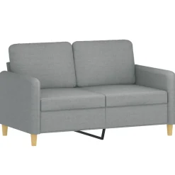 vidaXL 3-delige Loungeset met kussens stof lichtgrijs