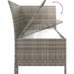 vidaXL 4-delige Loungeset met kussens poly rattan grijs