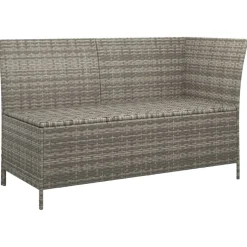 vidaXL 4-delige Loungeset met kussens poly rattan grijs