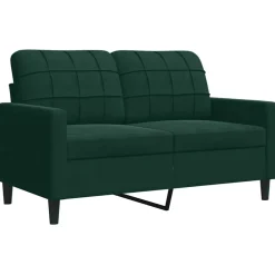 vidaXL 2-delige Loungeset met kussens en bolsters fluweel donkergroen