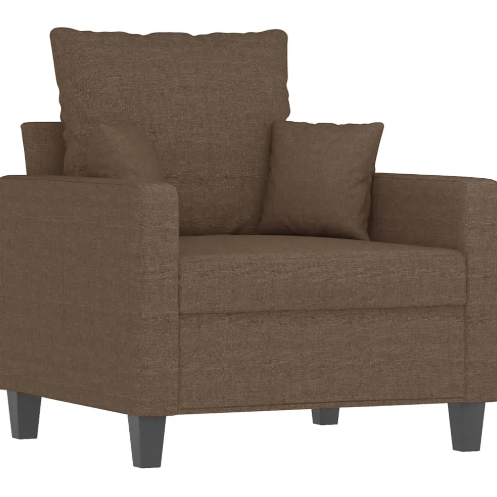 vidaXL 4-delige Loungeset met kussens stof bruin