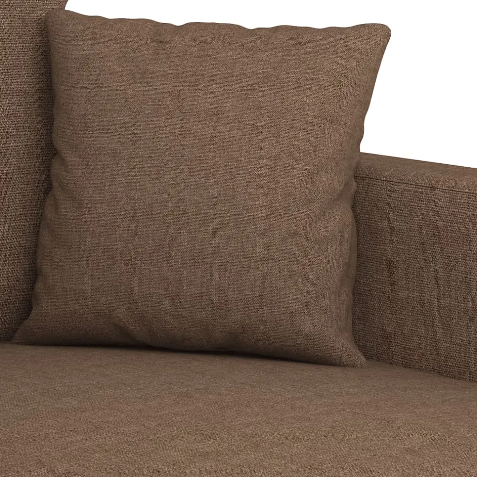 vidaXL 4-delige Loungeset met kussens stof bruin