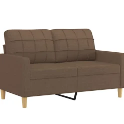vidaXL 4-delige Loungeset met kussens stof bruin