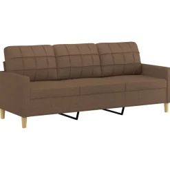 vidaXL 4-delige Loungeset met kussens stof bruin