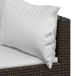 vidaXL 4-delige Loungeset met kussens poly rattan bruin