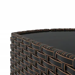 vidaXL 4-delige Loungeset met kussens poly rattan bruin
