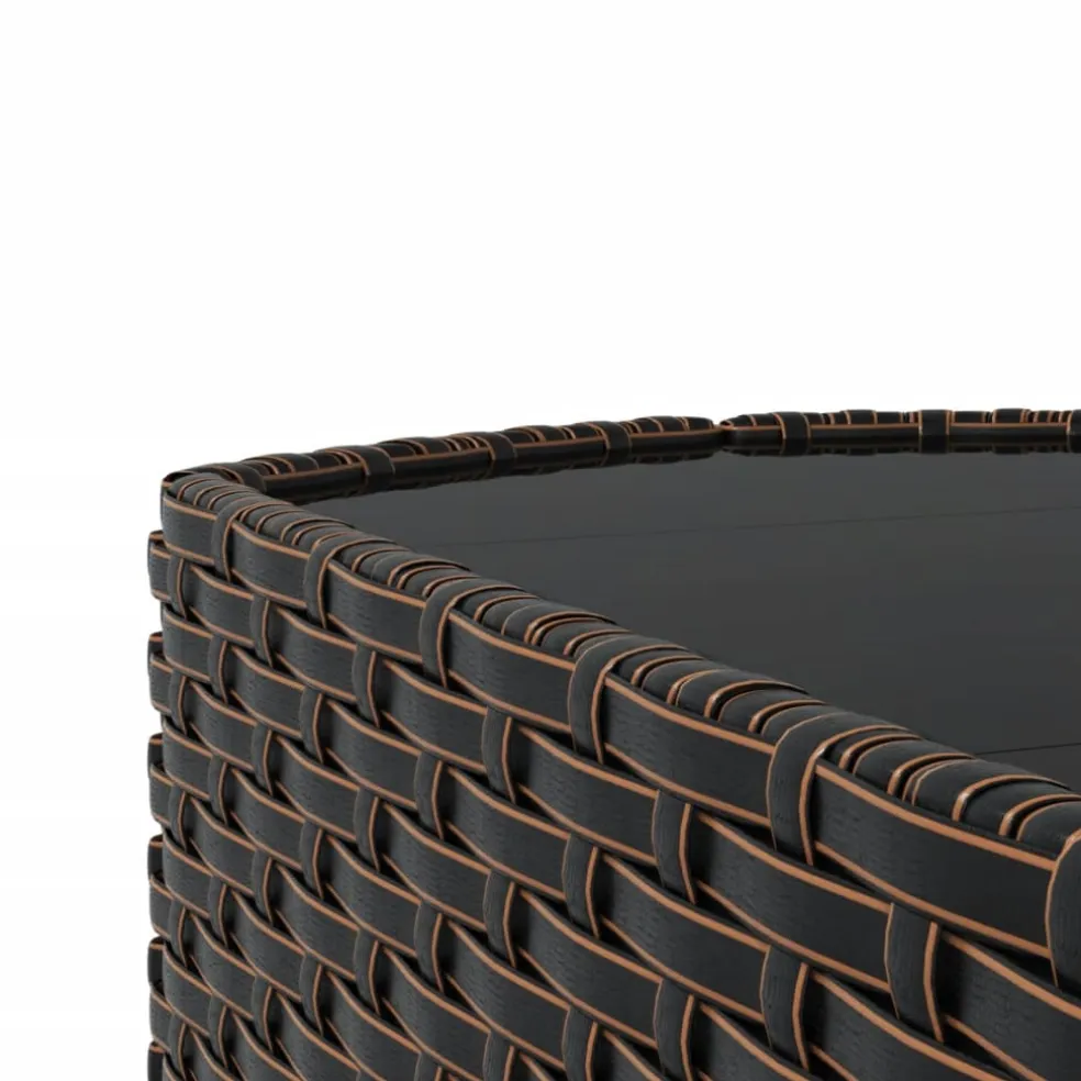 vidaXL 4-delige Loungeset met kussens poly rattan bruin