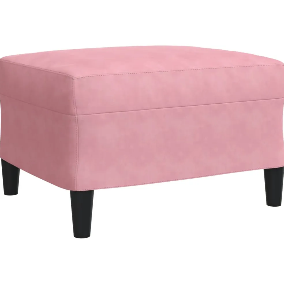 vidaXL 3-delige Loungeset met kussens fluweel roze