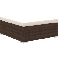 vidaXL 12-delige Loungeset met kussens poly rattan bruin