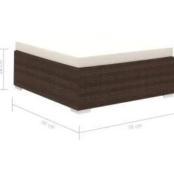 vidaXL 12-delige Loungeset met kussens poly rattan bruin