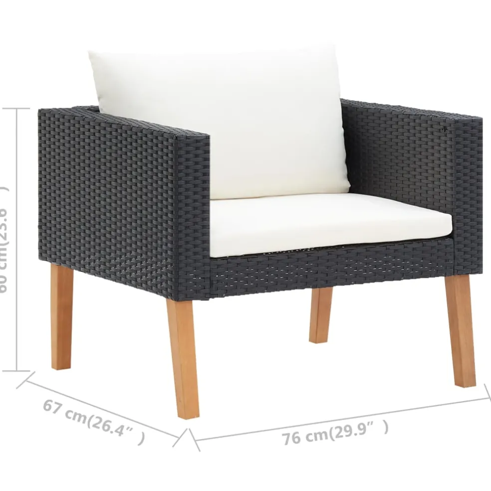 vidaXL 5-delige Loungeset met kussens bamboe groen