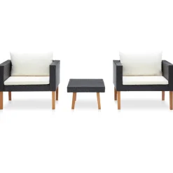 vidaXL 5-delige Loungeset met kussens bamboe groen